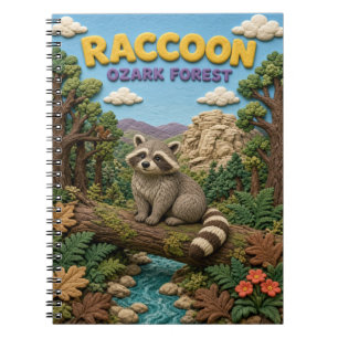 Caderno Espiral Mapache Floresta Ozark Moderno KlayKoo