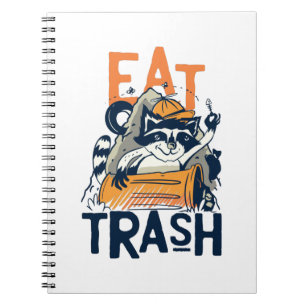 Caderno Espiral Mapache Peludo com Texto Comer Lixo