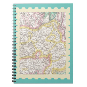 Caderno Espiral Mapas de Vintage