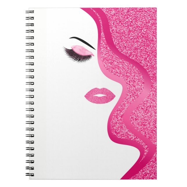 Caderno Espiral Maquiagem com efeito de brilho (Frente)