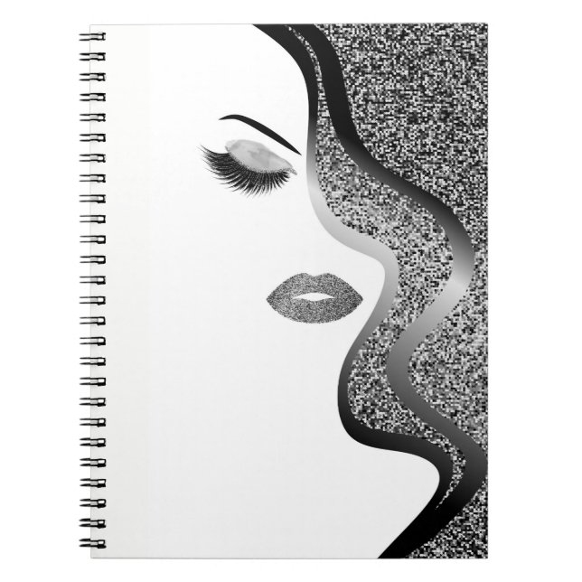 Caderno Espiral Maquiagem com efeito de brilho (Frente)