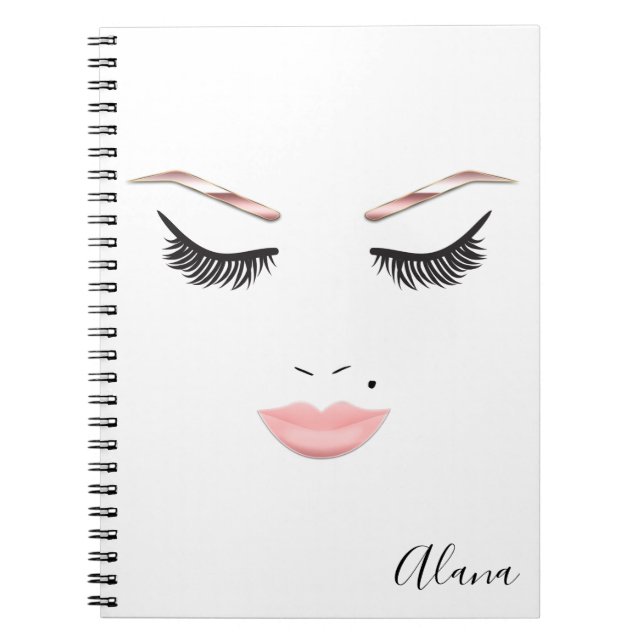 Caderno Espiral Maquiagem Face Olhos Sobrancelhas Lábios Beleza Gl (Frente)