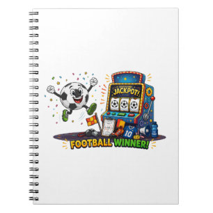 Caderno Espiral Máquina Caça-Níqueis de Futebol Jackpot Bola de Fu