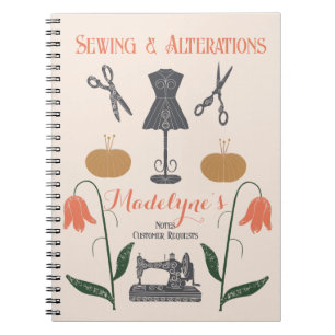 Caderno Espiral Máquina de Costura Antiga Costureira Alfaiate