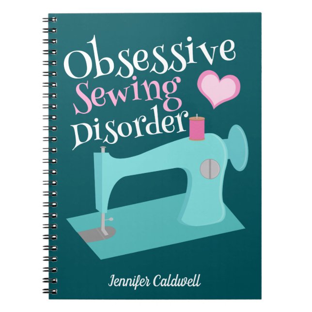 Caderno Espiral Máquina de Costura Retro Fofa Costureira (Frente)