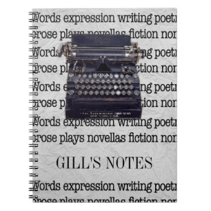 Caderno Espiral Máquina de escrever Vintage