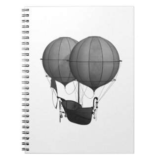 Caderno Espiral Máquina de Voo Design a Preto e Branco
