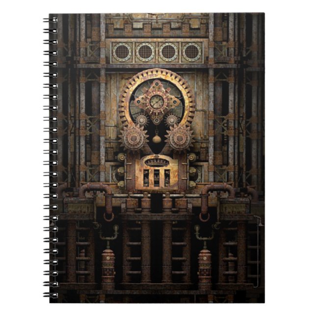Caderno Espiral Máquina Infernal de Steampunk (Frente)