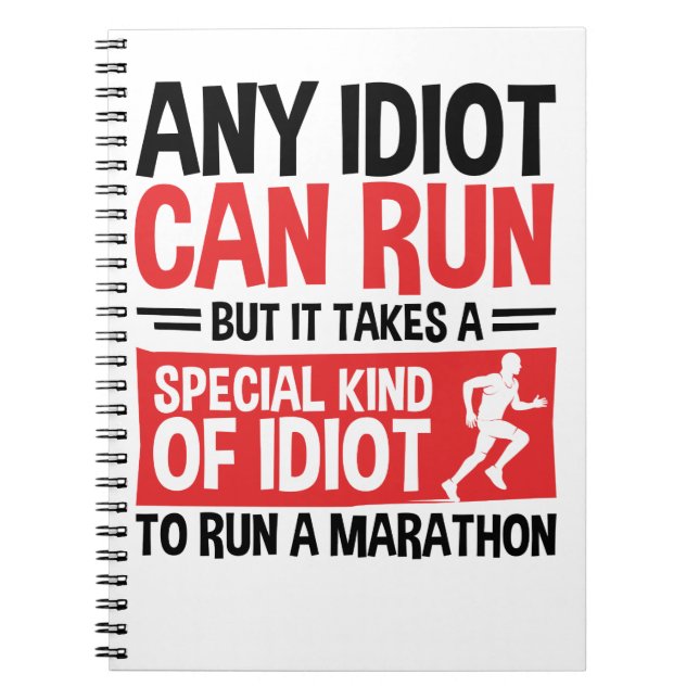 Caderno Espiral Marathon Runner Any Idiot Can Run (Frente)