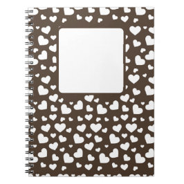 CADERNO ESPIRAL MARAVILHA COM CORAÇÕES BRANCAS DE AMOR DE NAMORADO