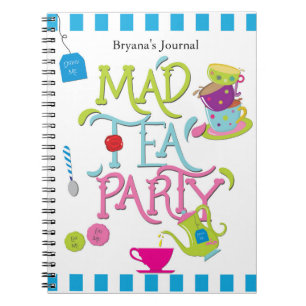 Caderno Espiral Maravilha do partido Alice Mad Tea