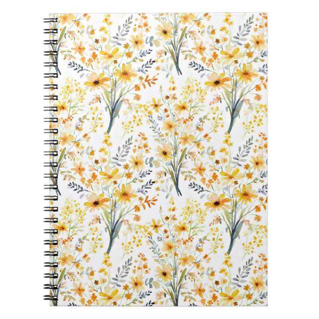 Caderno Espiral Maravilhas primavera amarelas adoráveis (Frente)