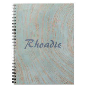 Caderno Espiral Marble Azul e Cobre Gordo
