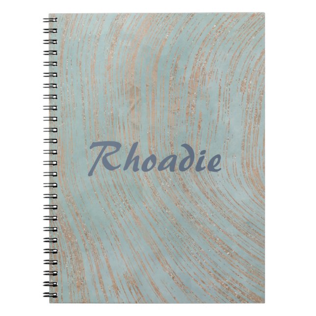 Caderno Espiral Marble Azul e Cobre Gordo (Frente)