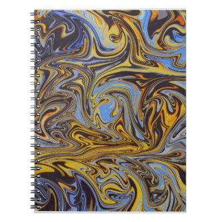 Caderno Espiral Marble Forms – Blue & Gold Artistic Notebook