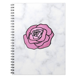 Caderno Espiral Marble Rosa