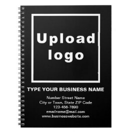 Caderno Espiral Marca comercial no notebook preto