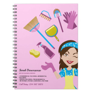 Caderno Espiral Marca de desenho animato de limpeza rosa roxo