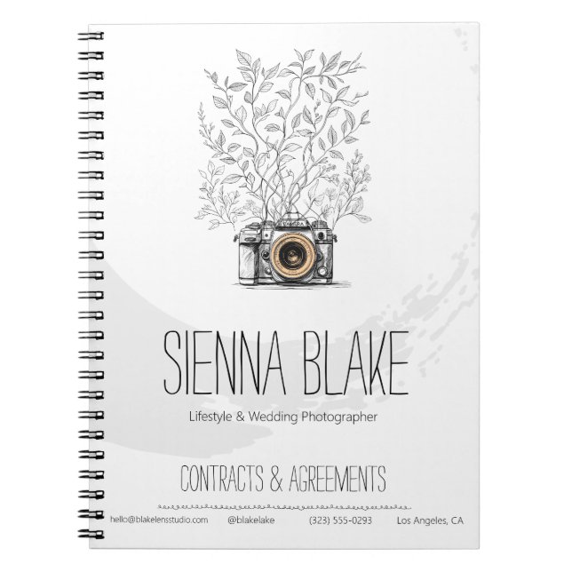 Caderno Espiral Marca de estúdio de fotógrafo em espiral (Frente)