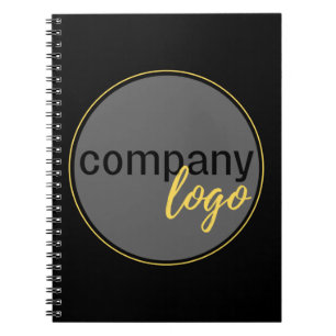 CADERNO ESPIRAL MARCA DE LOGOTIPO DA EMPRESA MODERNA SIMPLES PRETA
