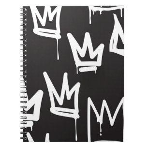 Caderno Espiral marca padrão uniforme. Moda preta e branca