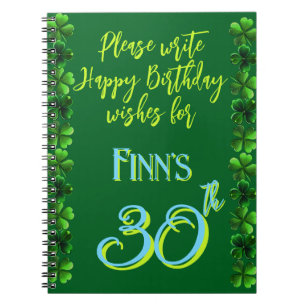 Caderno Espiral Março Irlandês Aniversário Deseja Livro de Convida