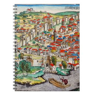 Caderno Espiral Marco medieval de Florença na Itália