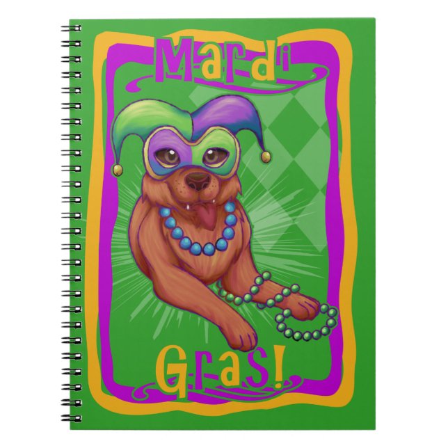 Caderno Espiral Mardi Gras Dog (Frente)
