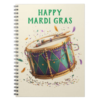Caderno Espiral Mardi Gras Festive Drum