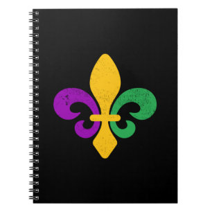 Caderno Espiral Mardi Gras Fleur De Lis