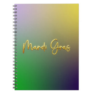 Caderno Espiral Mardi Gras Yellow, Purple, Green