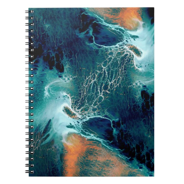 Caderno Espiral Marés Esmeraldas em Movimento (Frente)