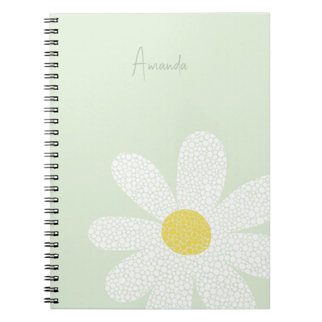 Caderno Espiral Margarida Branca com pontos (Frente)