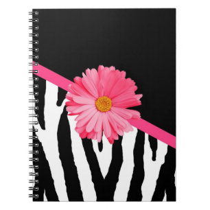 Caderno Espiral Margarida cor-de-rosa feminino do teste padrão da