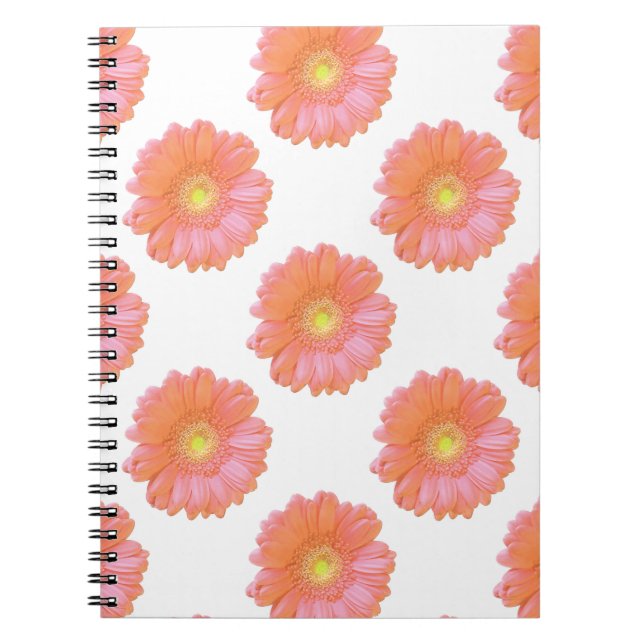 Caderno Espiral Margarida de gerbera laranja (Frente)