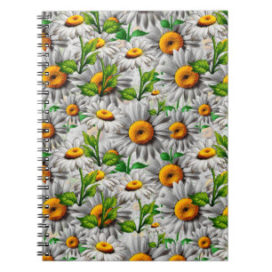 Caderno Espiral Margarida Natural Flor Cottagecore