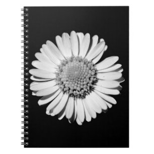 Caderno Espiral Margarida preta e branca