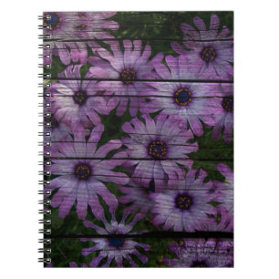 Caderno Espiral Margarida púrpura da prancha do País Ocidental Pri