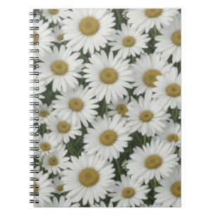 Caderno Espiral Margaridas Brancas