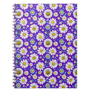 Caderno Espiral Margaridas e Folhas