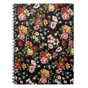 Caderno Espiral Margaridas florais do anos 50 retro Rockabilly