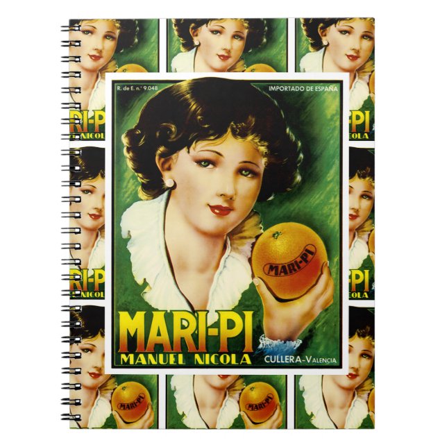 Caderno Espiral Mari Pi Orange Label Multiimpressão (Frente)