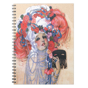 Caderno Espiral Maria Antonieta Miçanga Casas Deco