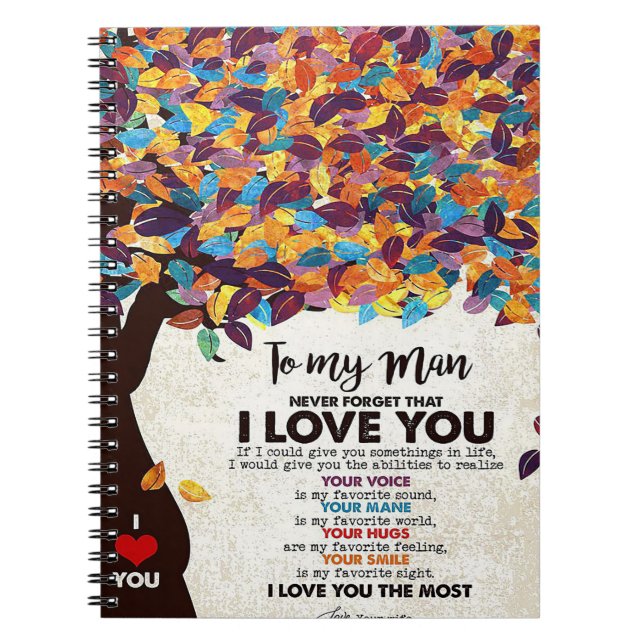 Caderno Espiral Marido Para Meu Homem Eu Amo Marido (Frente)
