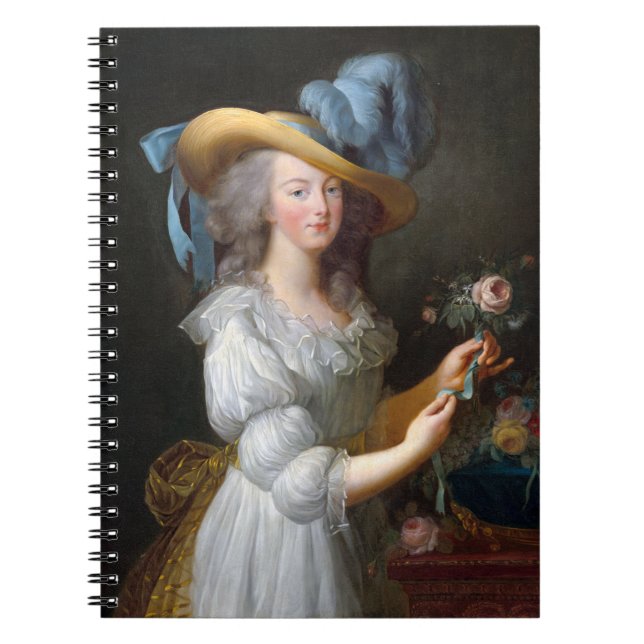 Caderno Espiral Marie Antoinette com um rosa (Frente)