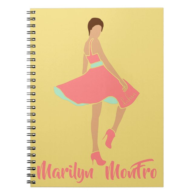 Caderno Espiral Marilyn MonFRO AFRoCA Afro Africa Mulher Negra (Frente)