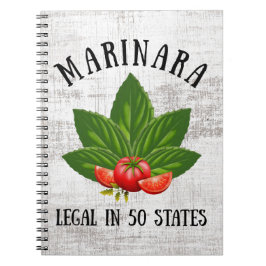 Caderno Espiral Marinara Legal em 50 Estados Basil e Tomates