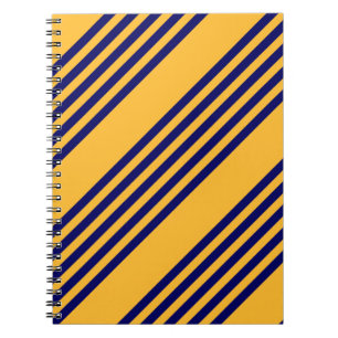 Caderno Espiral Marinho azul e amarelo ensolarado cinco faixas