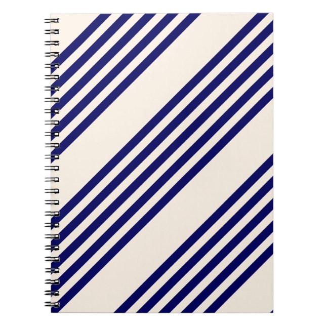Caderno Espiral Marinho azul e bege cinco faixas (Frente)