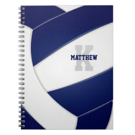 Caderno Espiral marinho azul esporte raparigas voleibol masculino